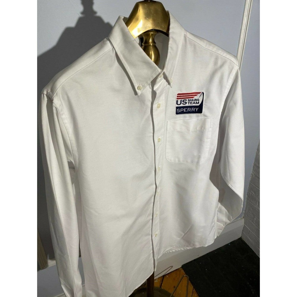 US Sailing Team Sperry White Button Down Shirt M